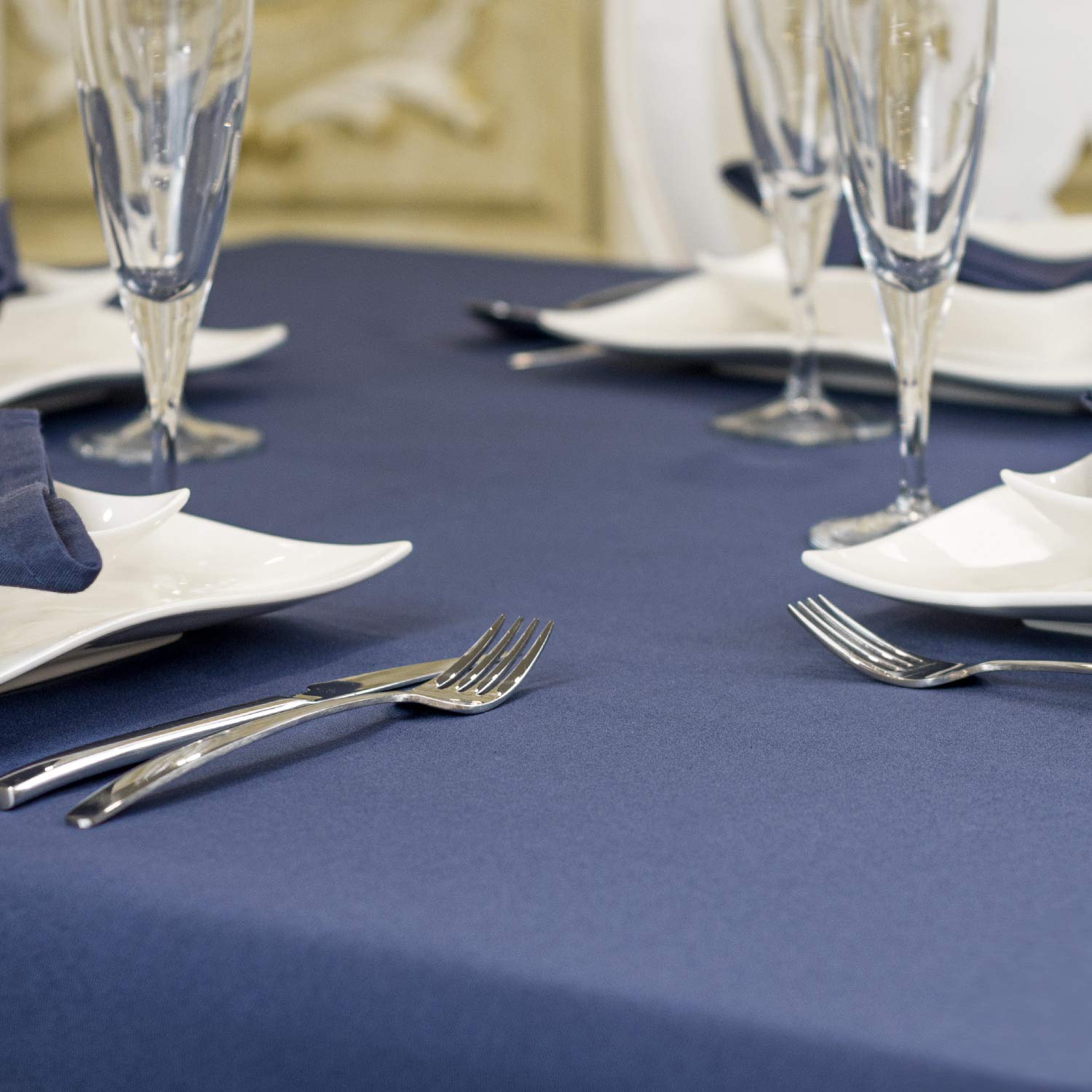 BgEurope Luxe Bleu uni Nappe anti taches Proof résistant – Rectangle – Grandes tailles, bleu, (140cm x 350cm (55" x 137"))
