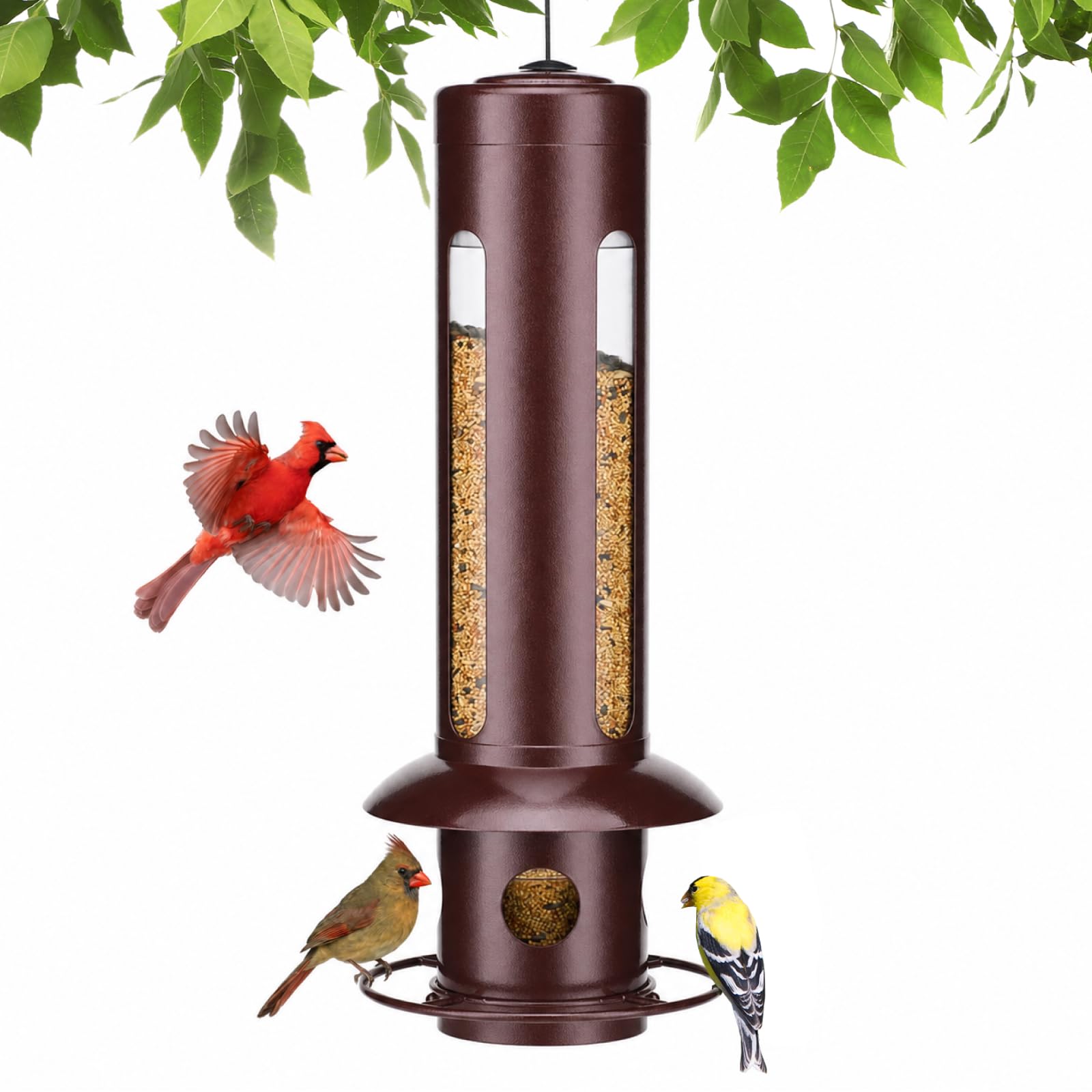 Kingsyard Squirrel Proof Hanging Bird Feeder for Outdoors