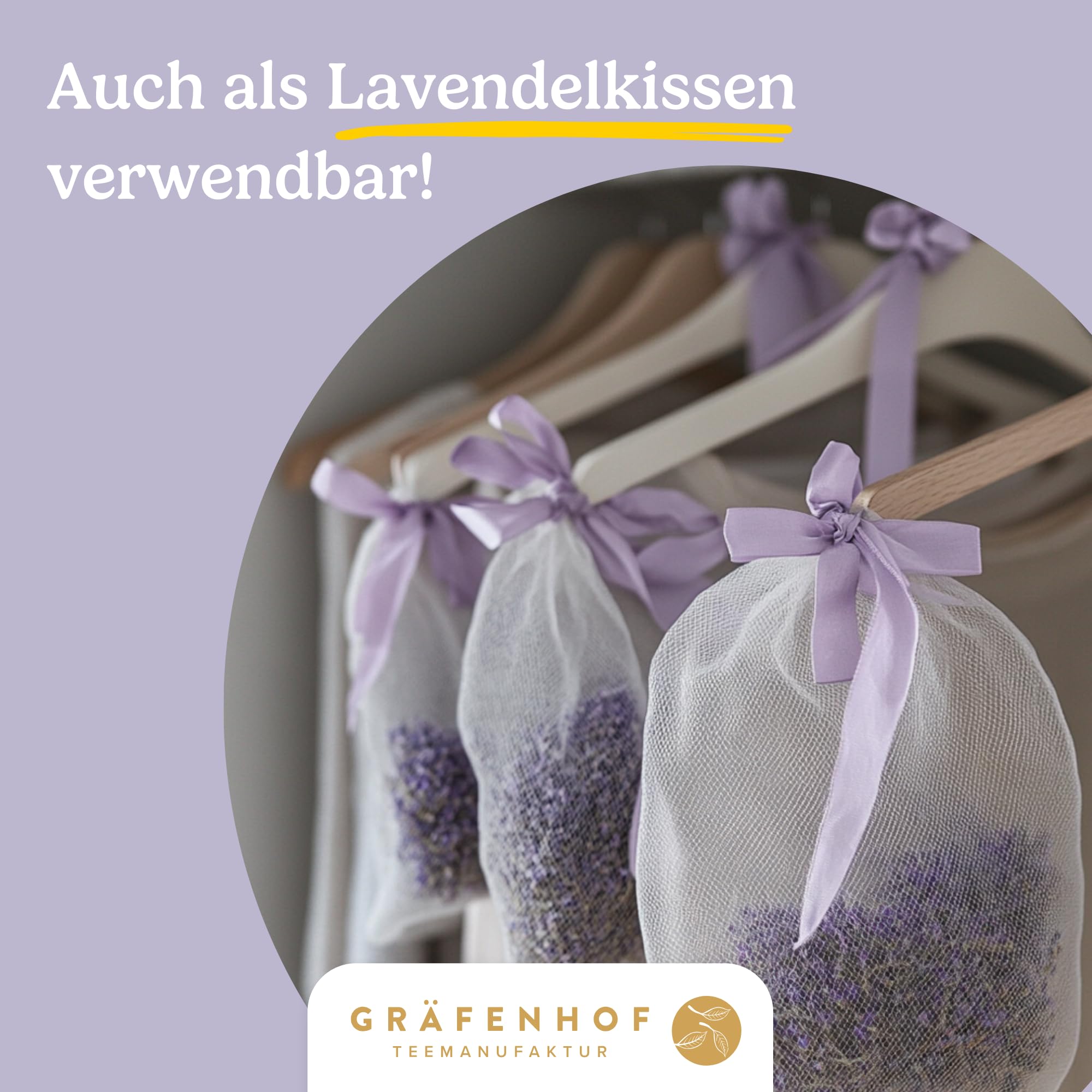 Lavendelblüten getrocknet Bio, 1000g, ganze essbare Blüten auch als duftende Lavendelsäckchen, Duftkissen als Mottenschutz oder Lavendeltee nutzbar, beruhigender Kräutertee, Premium Qualität