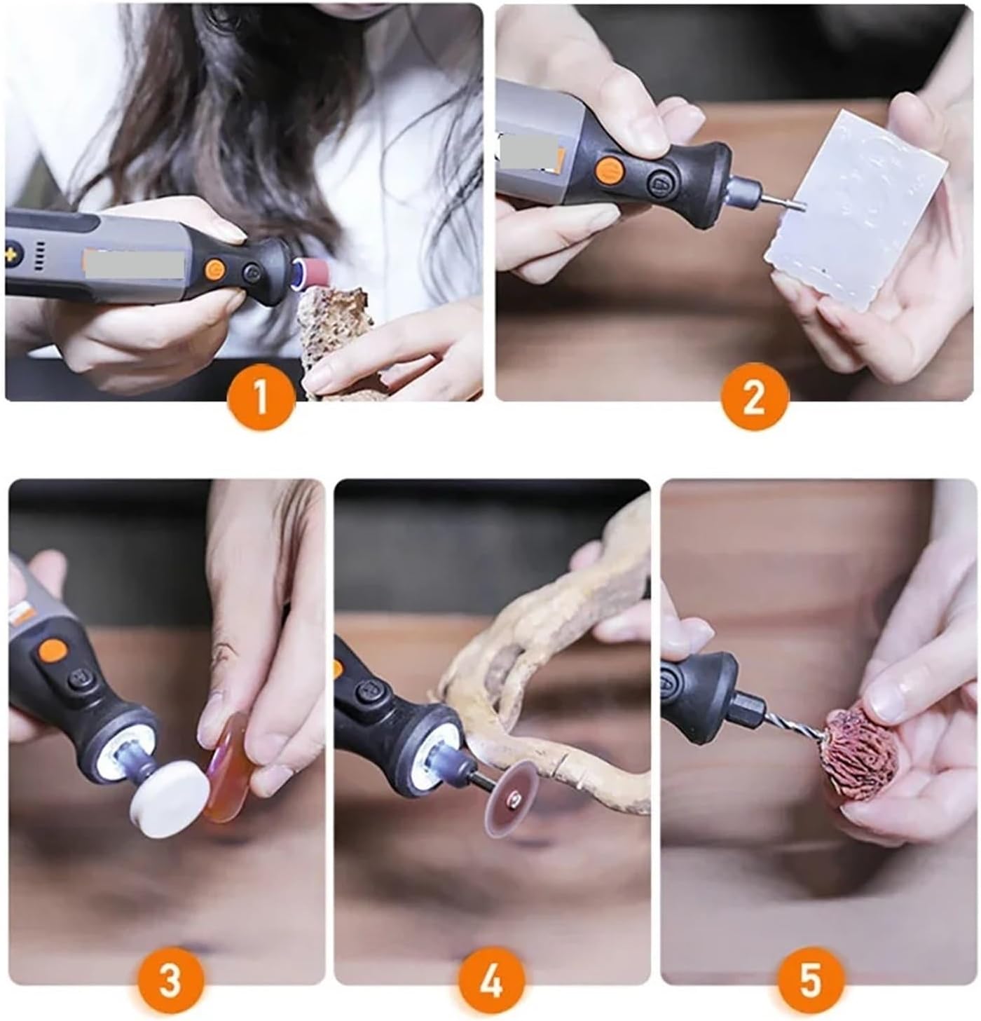 Electric Grinder. RotaryCordless Mini Drill Engraving Grinding Polishing Machine USB Charger Variable Speed Power Tools Bits(WX106)