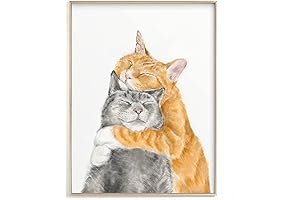 Cat Snuggles in Love Art Print