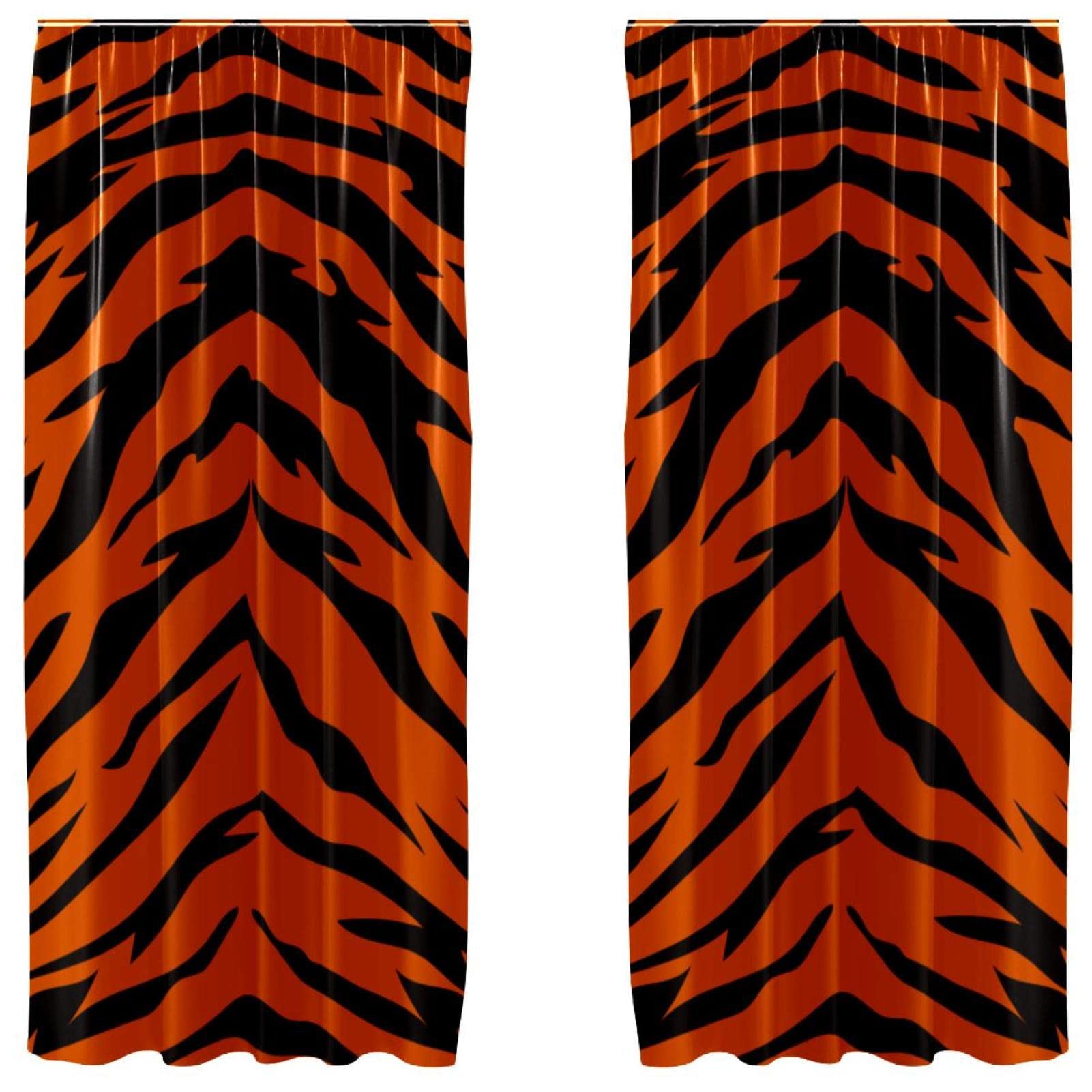 Rideaux de fenêtre légers à rayures tigrées lot de 2 voilages 140x213cm