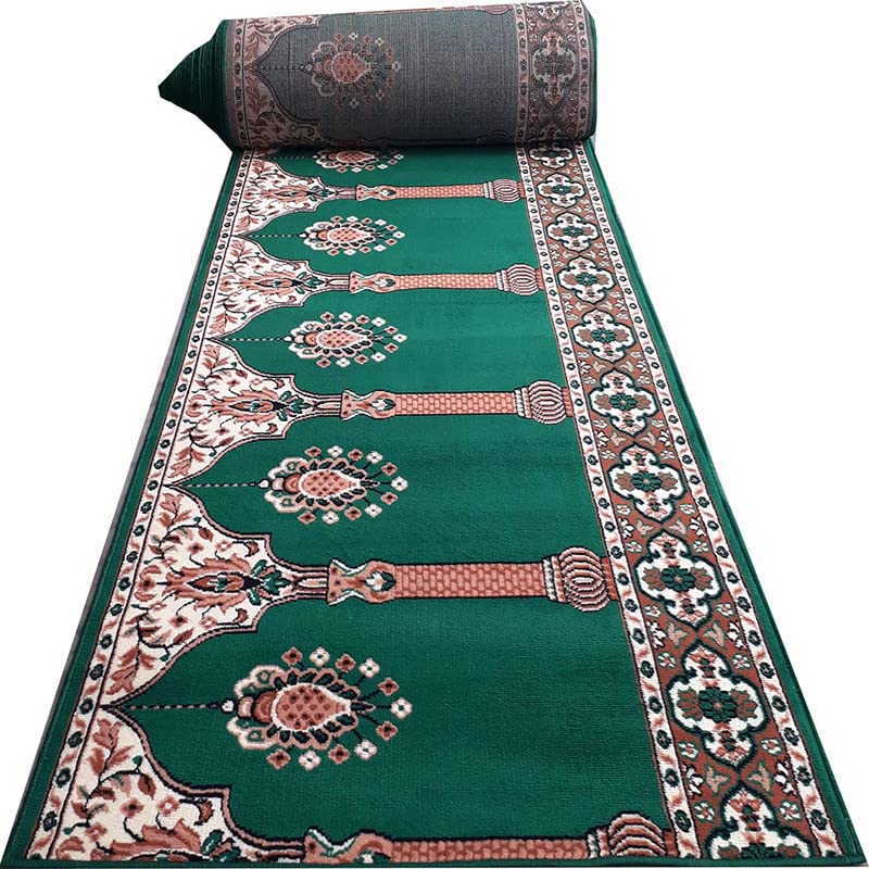 Image of Sifa Carpet Hand Washable Zanamaz Prayer Carpet for Masjid(Mosque) - 4x25 Feet Green Color