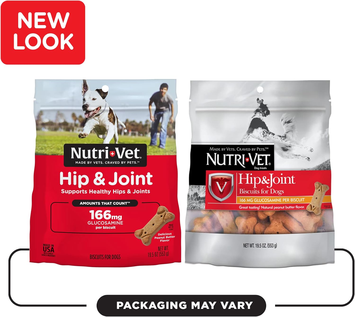 Nutri-Vet Hip & Joint Biscuits for Dogs - Tasty Dog Glucosamine Treat & Dog Joint Supplement - Small Sized Biscuit with 166mg Glucosamine - 19.5 oz : Pet Bone And Joint Supplements : Pet Supplies