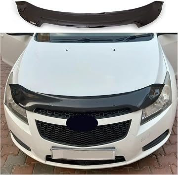 Bonnet Protector for Chevy Chevrolet Cruze 2008-2016 Piano Black Bug Shield & Hood Deflector Front Stone Guard Hood Cover