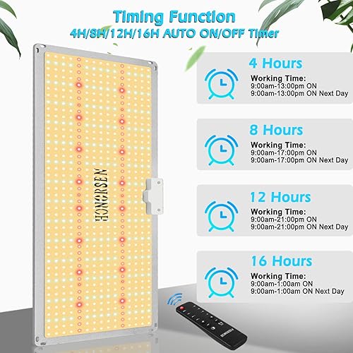 Miniatura 8 de Luz LED de crecimiento de 2000 W, espectro completo, cobertura de 3 x 4 pies, control remoto, regulable, lámparas de cultivo con temporizador, luz