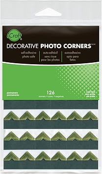 iCraft Decorative Photo Corner Sheets Self Adhesive, Gold