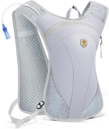 Mochila de hidratación con bolsa de agua de 2 L, chaleco ligero y transpirable para correr, correas ajustables para el pecho, paquete de agua para