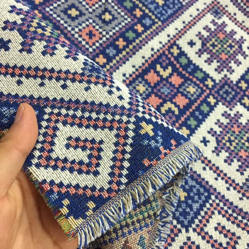 Tkanina poliestrowo-bawełniana do szycia DIY Home Decor, wielokolorowa, wiele rozmiarów(Blue,1 meter)