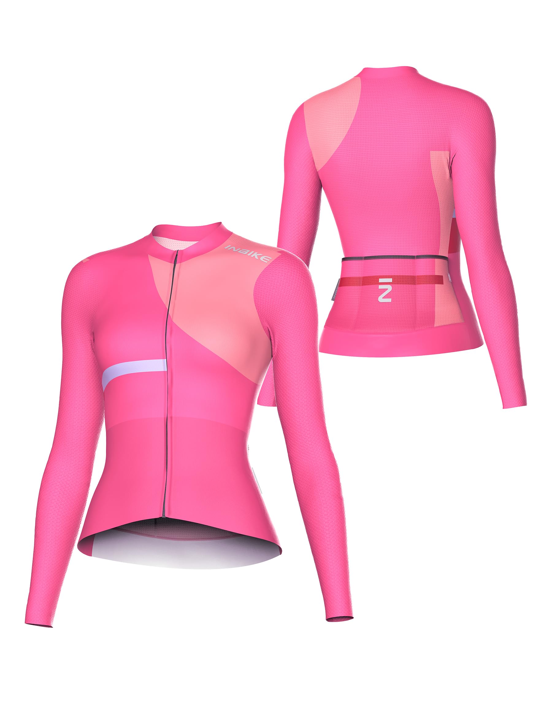 INBIKE Radtrikot Damen Langarm Sommer Atmungsaktiv Elastisch Schnell Trocknen Funktionsshirt Jersey Fahrradtrikot Komfort für Radsport Outdoor Sport