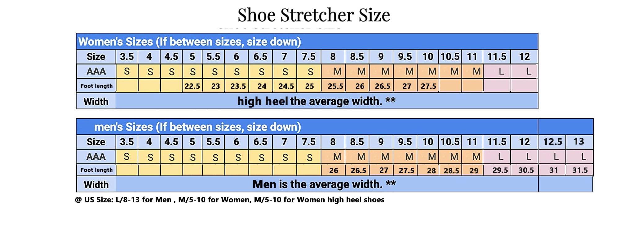 Extensor profesional de zapatos de metal ajustable de ancho y longitud, 2 piezas de tacón alto para mujer 5-10, 2PCS-Women High Heel 5-10