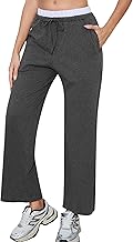 Aottori Women's Tracksuit Bottoms Casual Cotton Sweatpants Loose Elastic Waist Straight Leg Jogger for Yoga Running with Pocket