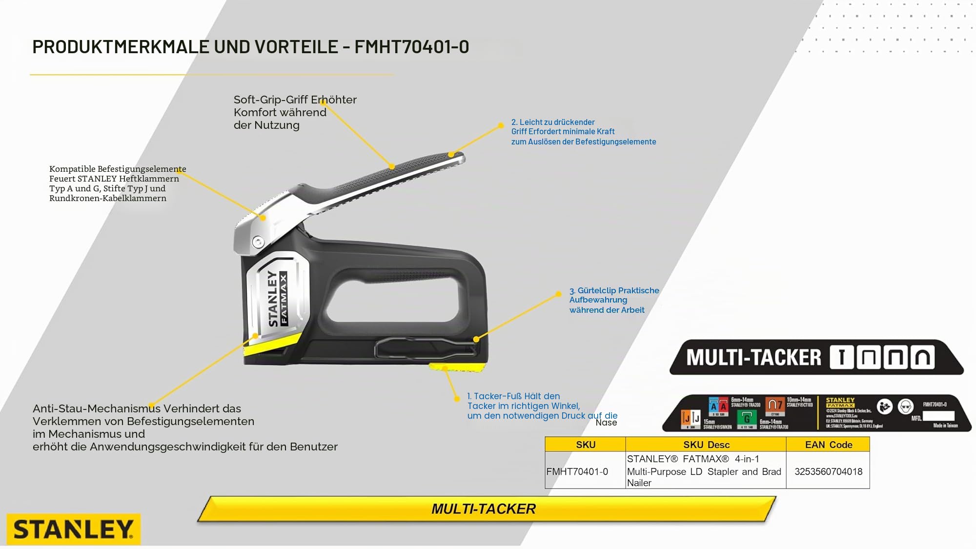 STANLEY FATMAX 4-in-1 Multi-Tacker, FMHT70401-0