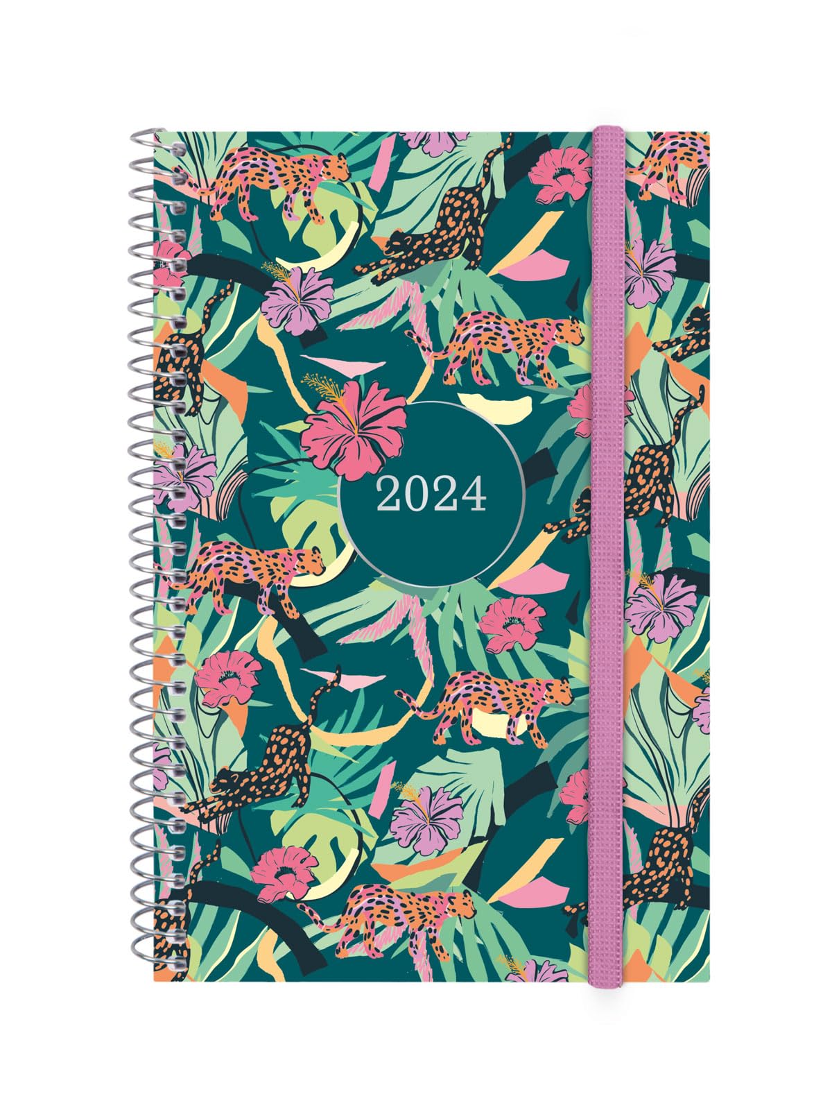 Finocam - Agenda Espiral Design Collection 2024 Semana Horizontal Enero 2024 - Diciembre 2024 (12 meses) Selva Francesa