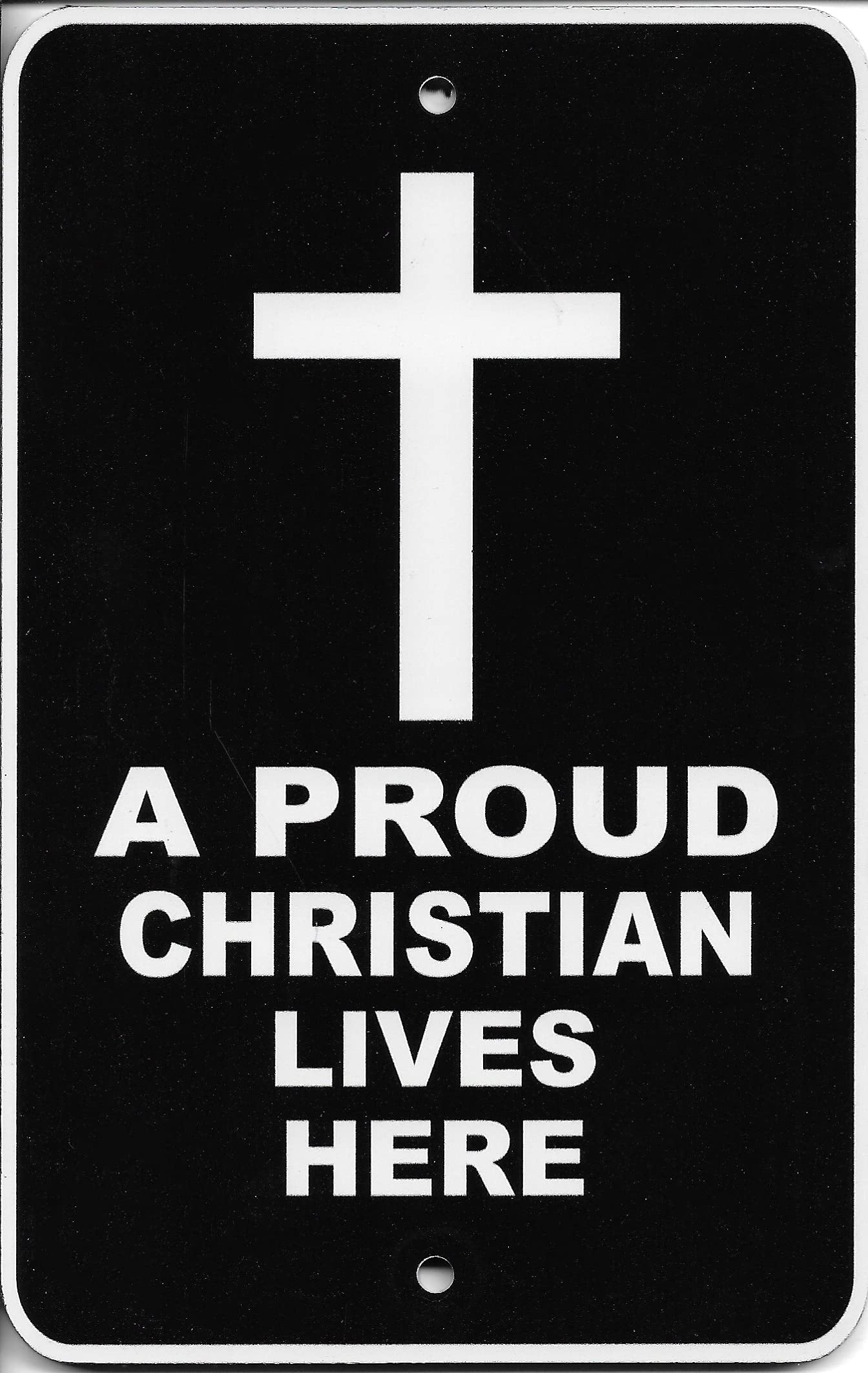 Proud Christian Lives Here Mailbox Sign - Black