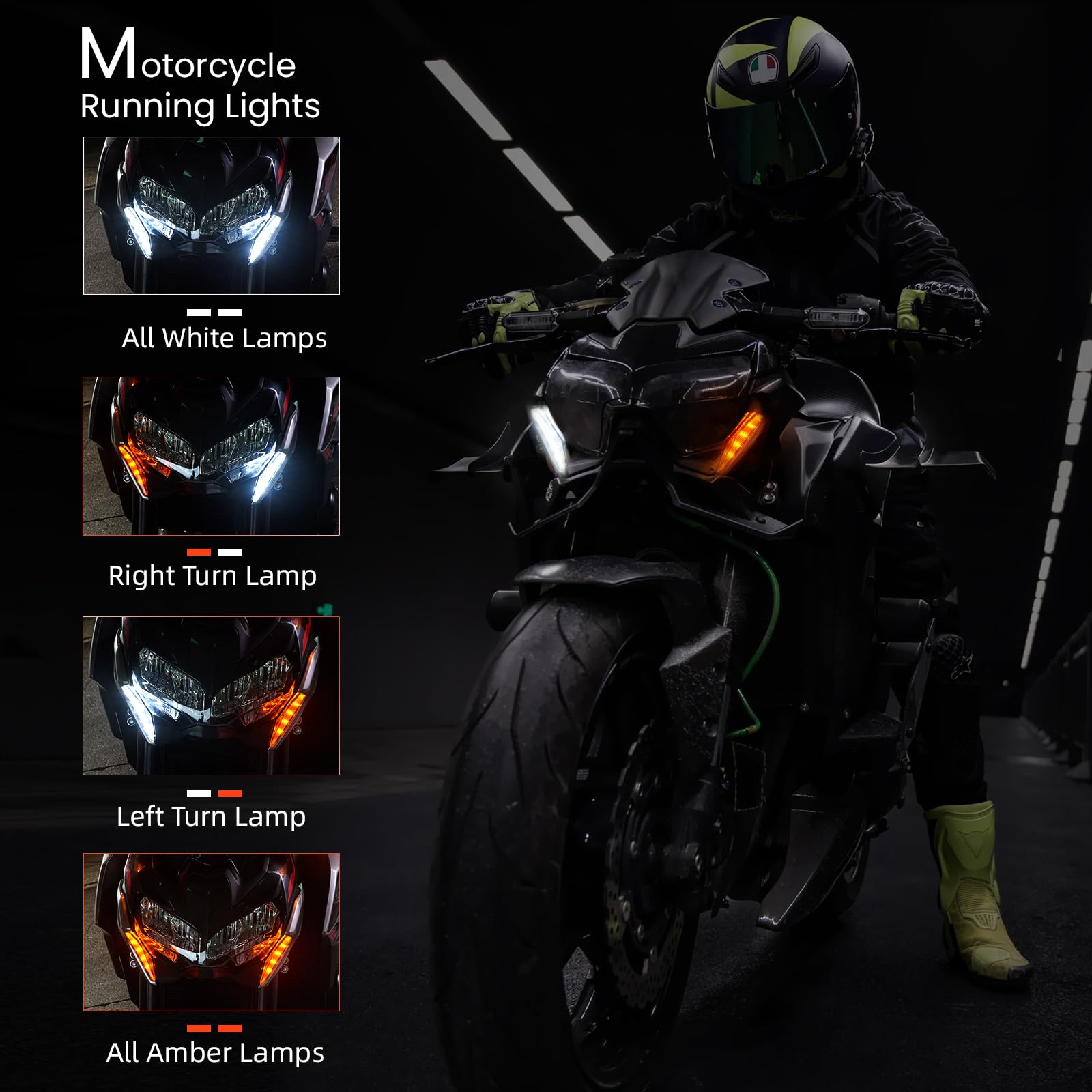 LUXEMOTO LED Motocycle Turn Signal Lights for Kawasaki Z900 Z650