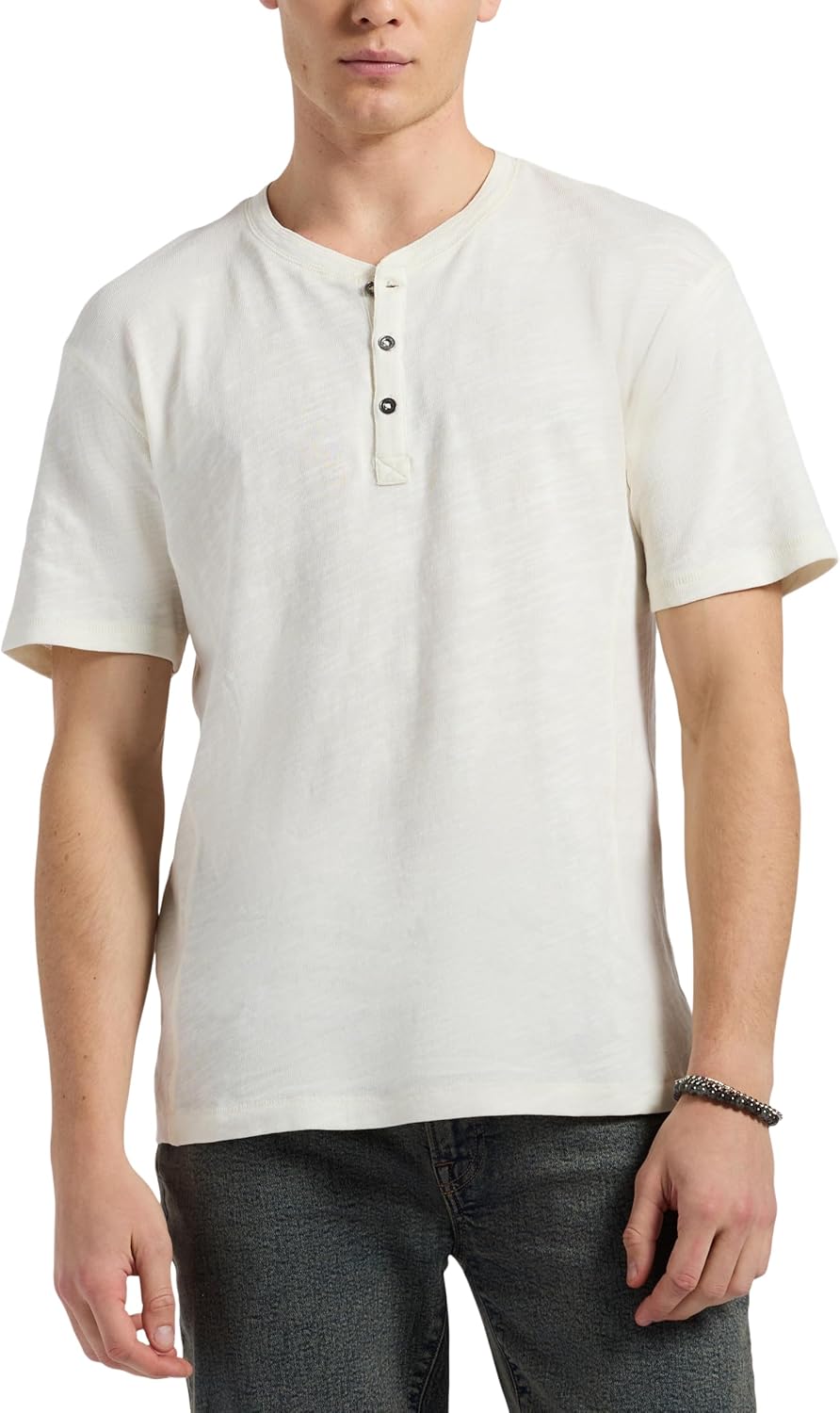 Buffalo David Bitton Men's Short Sleeve Slub Henley T-Shirt Regular Fit