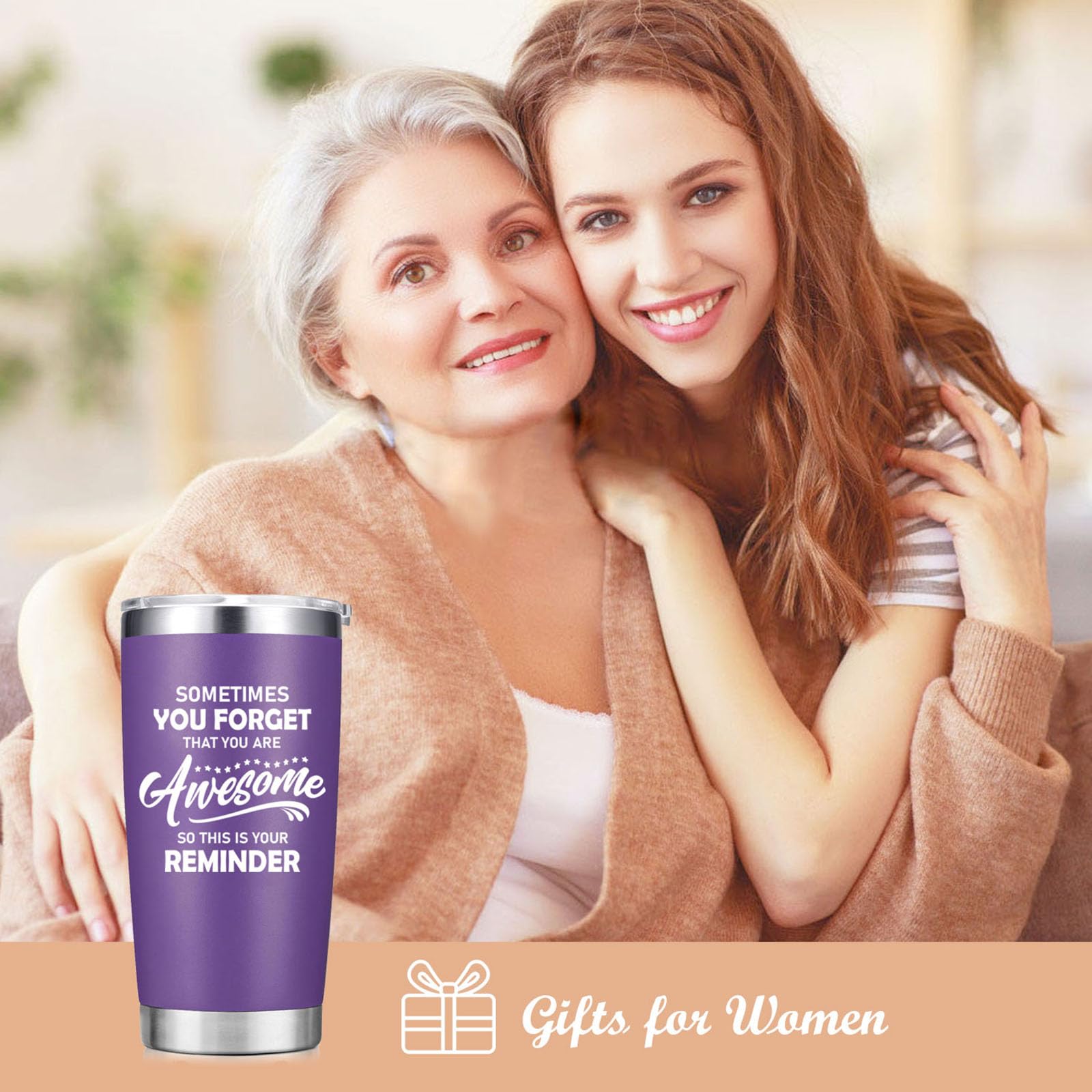 Abledn Regalos de Navidad para mujeres, taza de café inspiradora Sometimes You Forget You're Awesome - Regalos de cumpleaños de agradecimiento para mujeres, mamá, esposa, hermana, compañera de