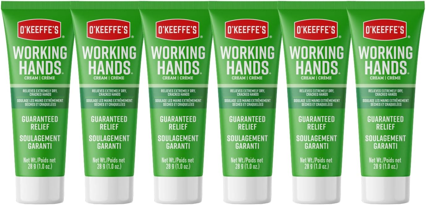 O'Keeffe's Working Hands Hand Cream, For Extremely Dry, Cracked Hands, 1 oz Tube, (Pack of 6)