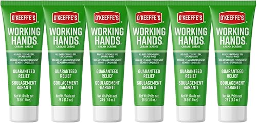 O'Keeffe's Working Hands Crema de manos, para manos extremadamente secas y agrietadas, tubo de 1 oz, (paquete de 6)