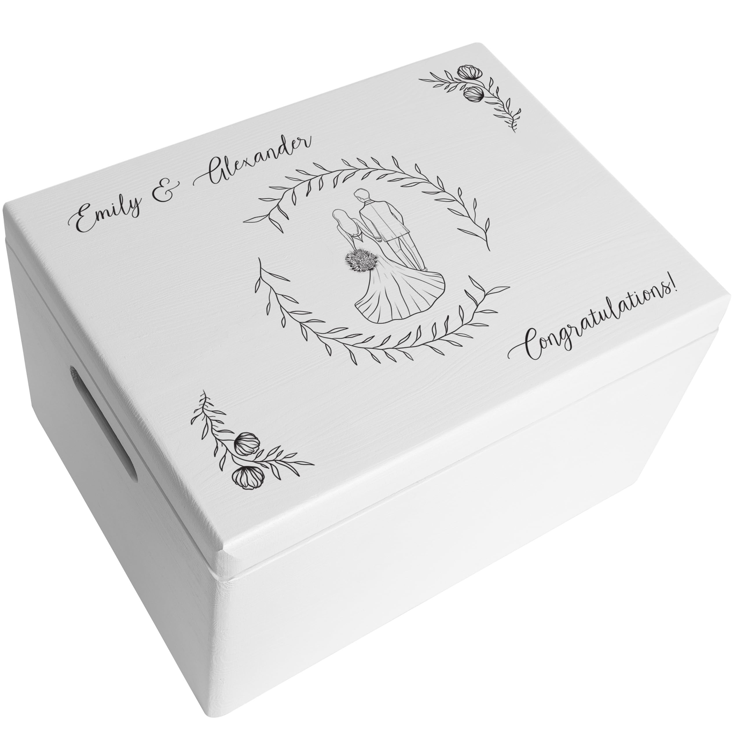 Creative Deco Wooden Storage Box, Solid Pine 40x30x24 White