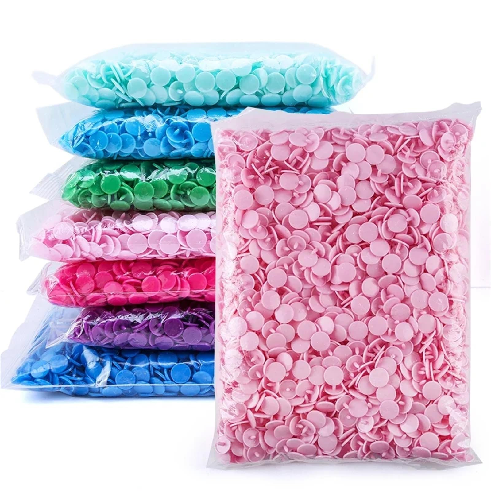 Press Studs Snap 500Set T5 Plastic Snap Buttons for Clothing DIY Garment Press Stud Fasteners Used to Kids Diapers/Bibs/Bags/Folder/(Lt-Green)
