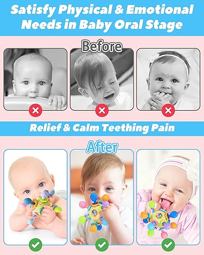 Miniatura 9 de Juguetes de dentición para bebés bebés, juguetes Montessori para bebés, juguetes sensoriales para bebés recién nacidos, regalos de baby shower para