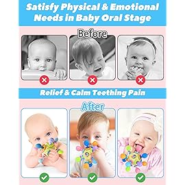 Baby Toys for 0-6 6-12 Months Ages 0-2, Tummy Time Montessori Toys for Babies 0 3 6 9 12 18 Months, Newborn Infant Sensory Toys, Baby Shower Gifts for Boys Girls -Yellow