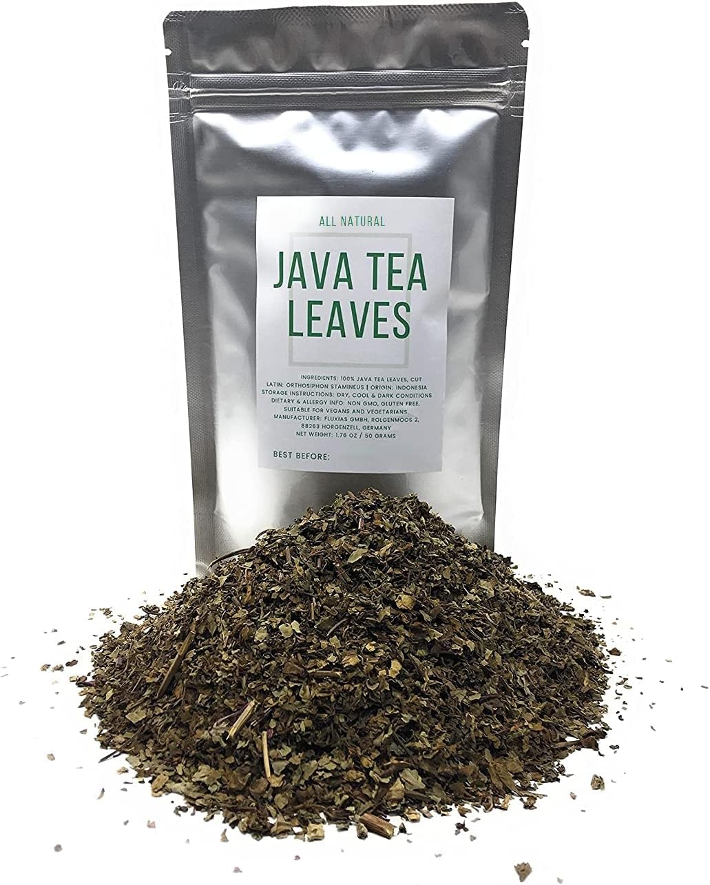 Java Tea Leaves From Indonesia - 100% Natural, Dried, Cut Orthosiphon Stamineus - Net Weight: 1.76oz/50 grams
