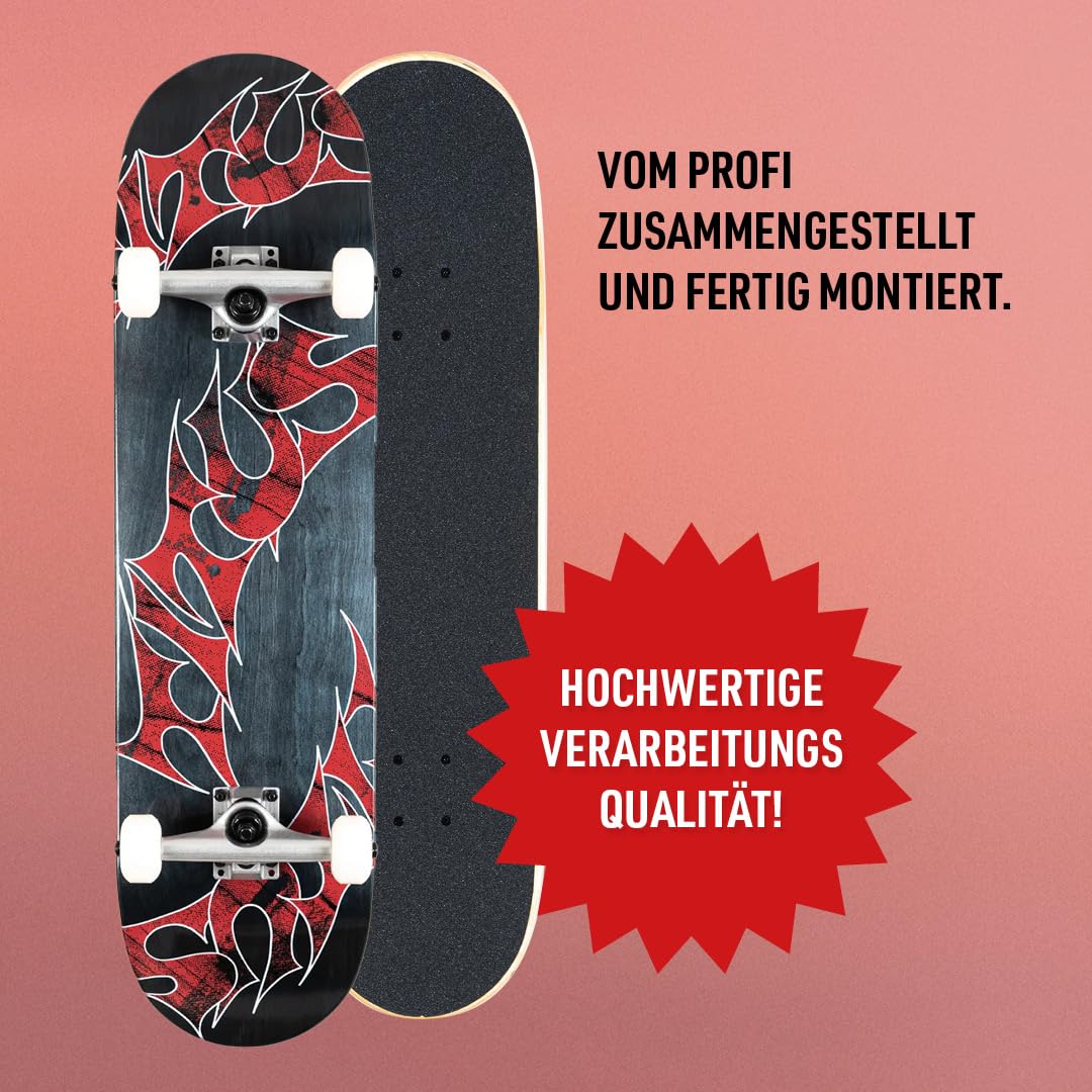 TITUS Skateboard complet Stained Triple - Noir stained 8.25 - Planche complète en bois d'érable 7 couches - Pour adolescents et adultes