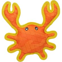 Tuffy - DuraForce Crab Dog Toy Ultra Durable Plush Toy with Multiple Layers & Reinforced Seams, Washable and Floats, DuraForce Construction
