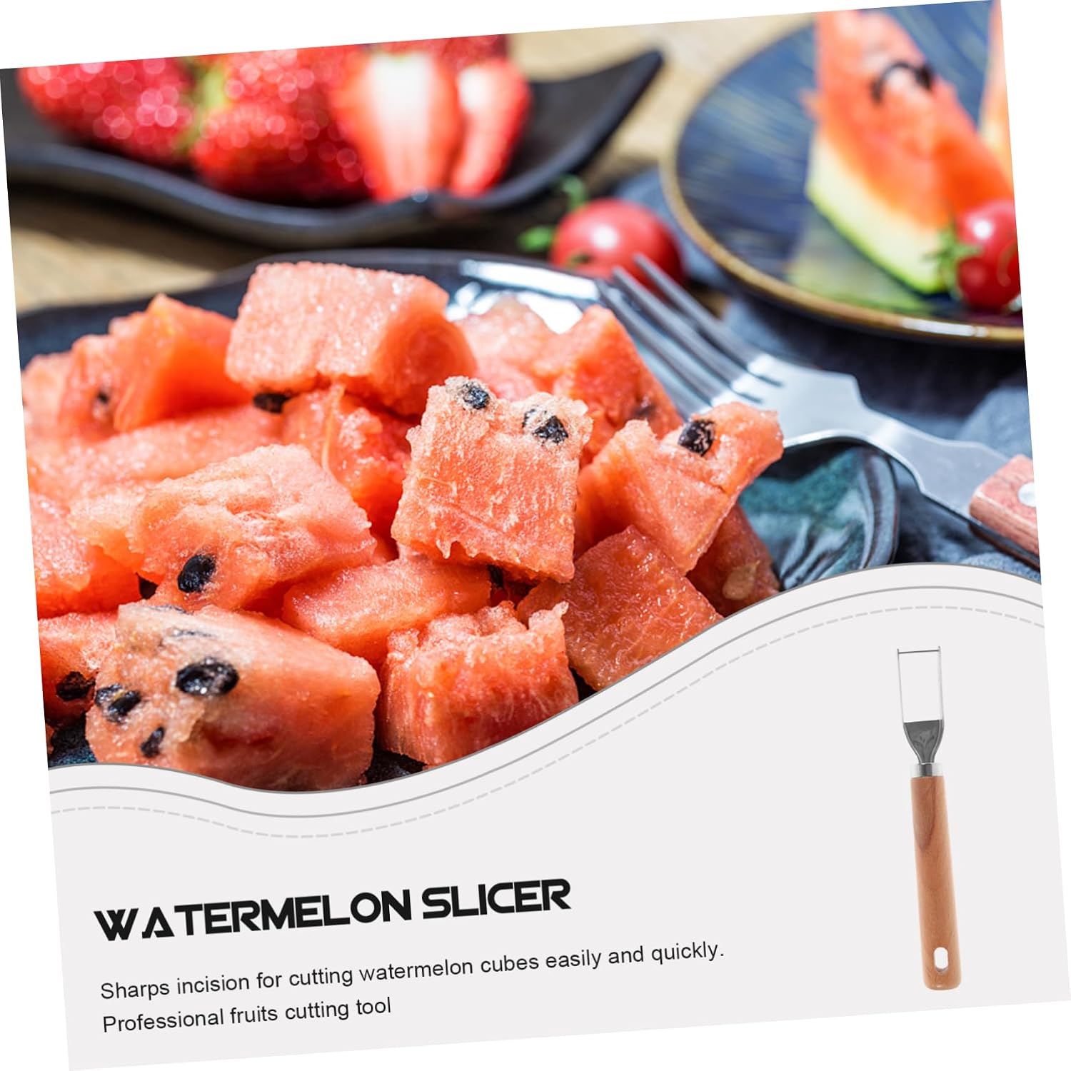 Portable Watermelon Slicer Stainless Steel Fruit Cutter for Quick Cutting