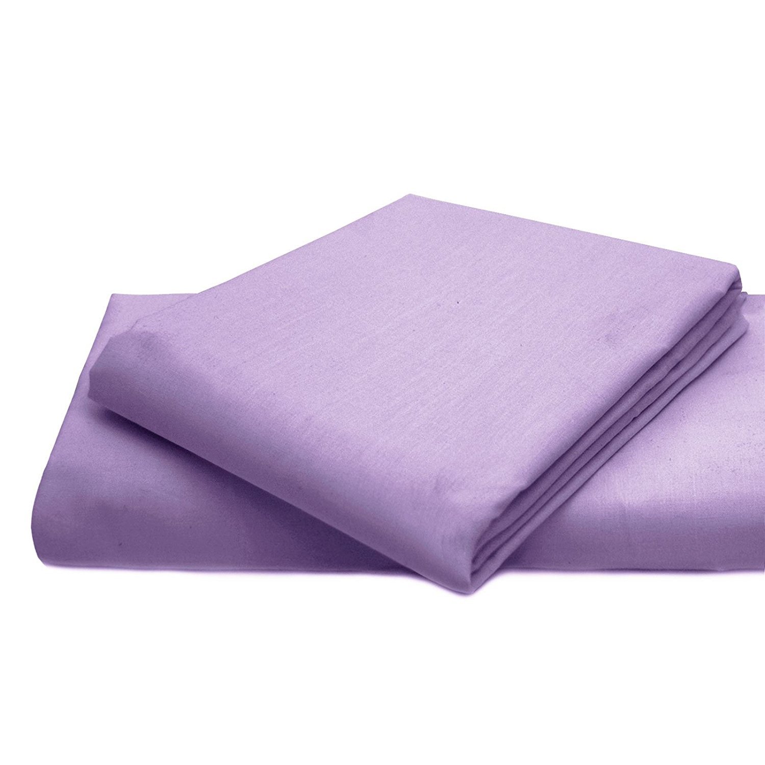 Queens Land Home Non Iron Percale Pollycotton Flat Sheet (King, Lilac)