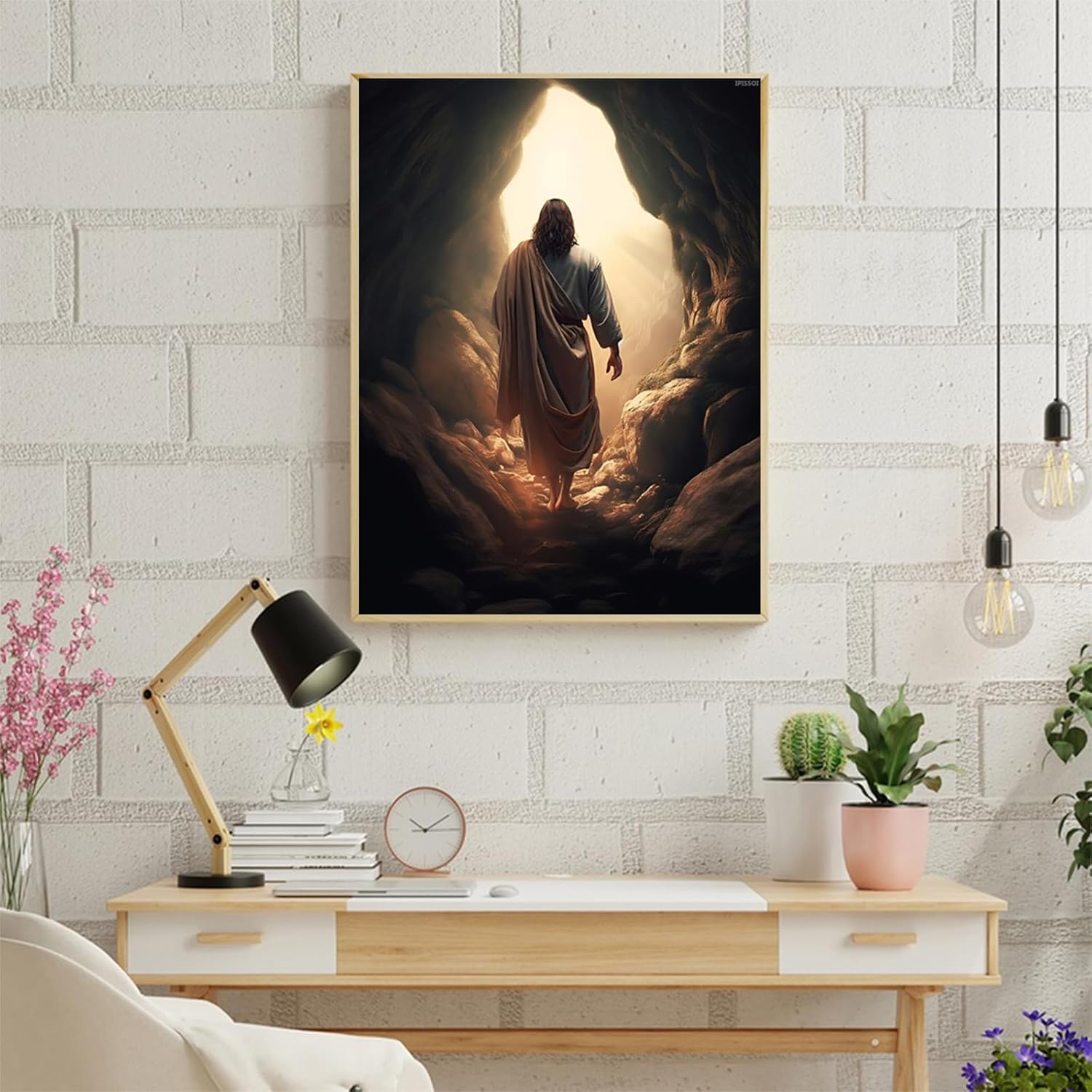 IPISSOI Jesus Diamond Painting Kits for Adults, Full Drill Jesus Leaves Diamond Art Kits for Beginner, DIY 5D Religious Diamond Dots Kits Crystal Craft for Home Wall Decor 30x40cm