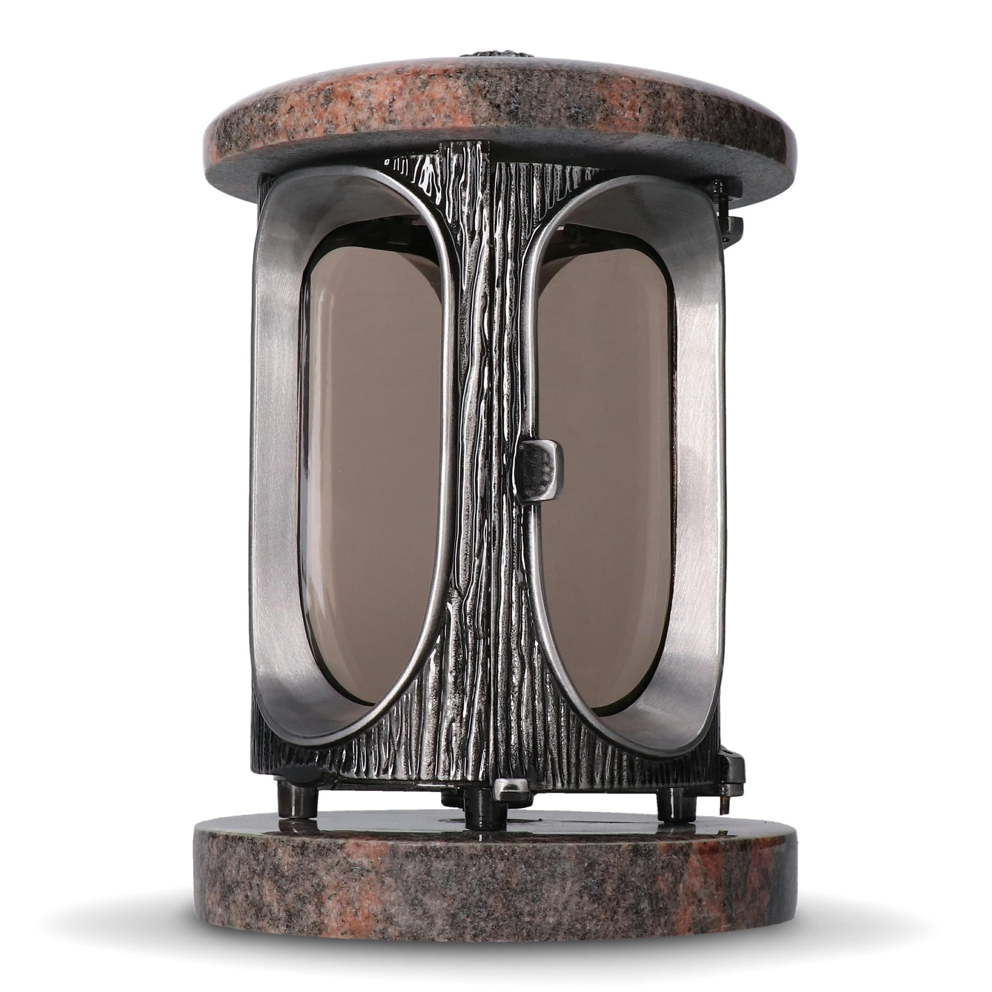 Lampe Funéraire En Aluminium Et Granit Aurora India – Hauteur 28 Cm, Résistante Aux Intempéries, Pour Bougies LED Ou Paraffine