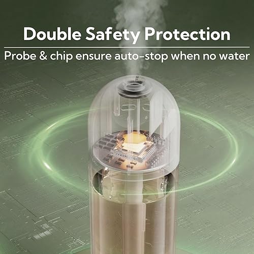 Miniatura 4 de Mini humidificador USB con 3 modos de pulverización, tecnología ultrasónica, funcionamiento súper silencioso, doble protección de seguridad