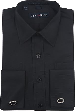 French Cuff Dress Shirt for Boys, Regular & Husky Sizes, Cufflinks Included by Viero Richi