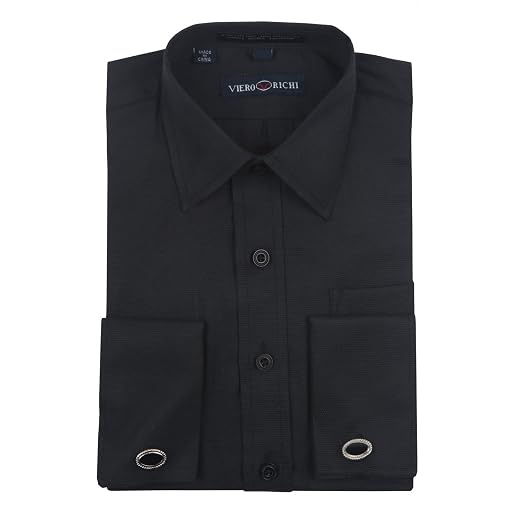 French Cuff Dress Shirt for Boys, Regular & Husky Sizes, Cufflinks Included by Viero Richi