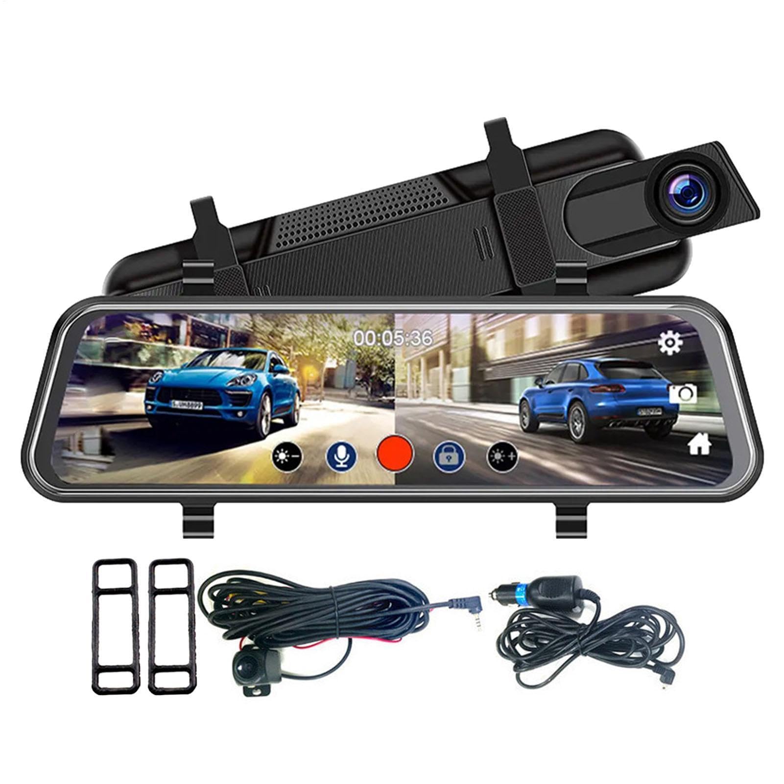 Dash Cam a specchio anteriore posteriore, telecamera per specchietto