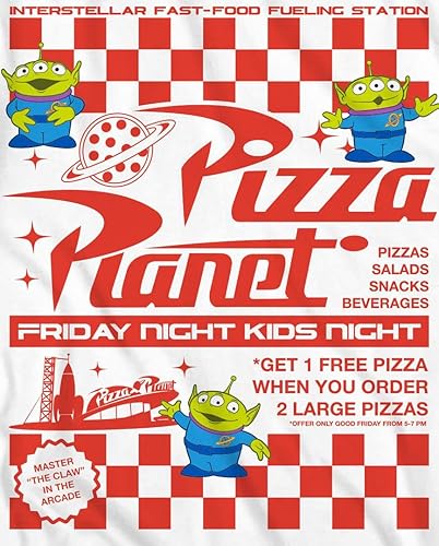 Miniatura 5 de Disney Pixar Toy Story Pizza Planet Take Out Flyer Disneyland World Tee Funny Humor Camiseta gráfica para hombre