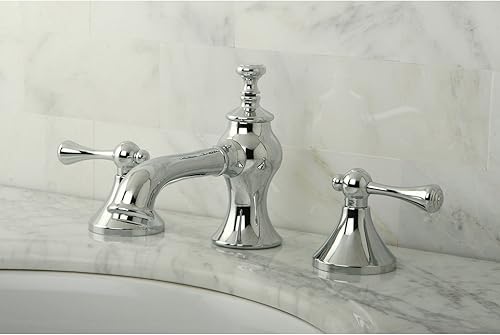 Miniatura 7 de Kingston Brass KC7068BL Grifo de lavabo generalizado con ventana emergente de latón, alcance de boquilla de 5-5/8 pulgadas, níquel cepillado