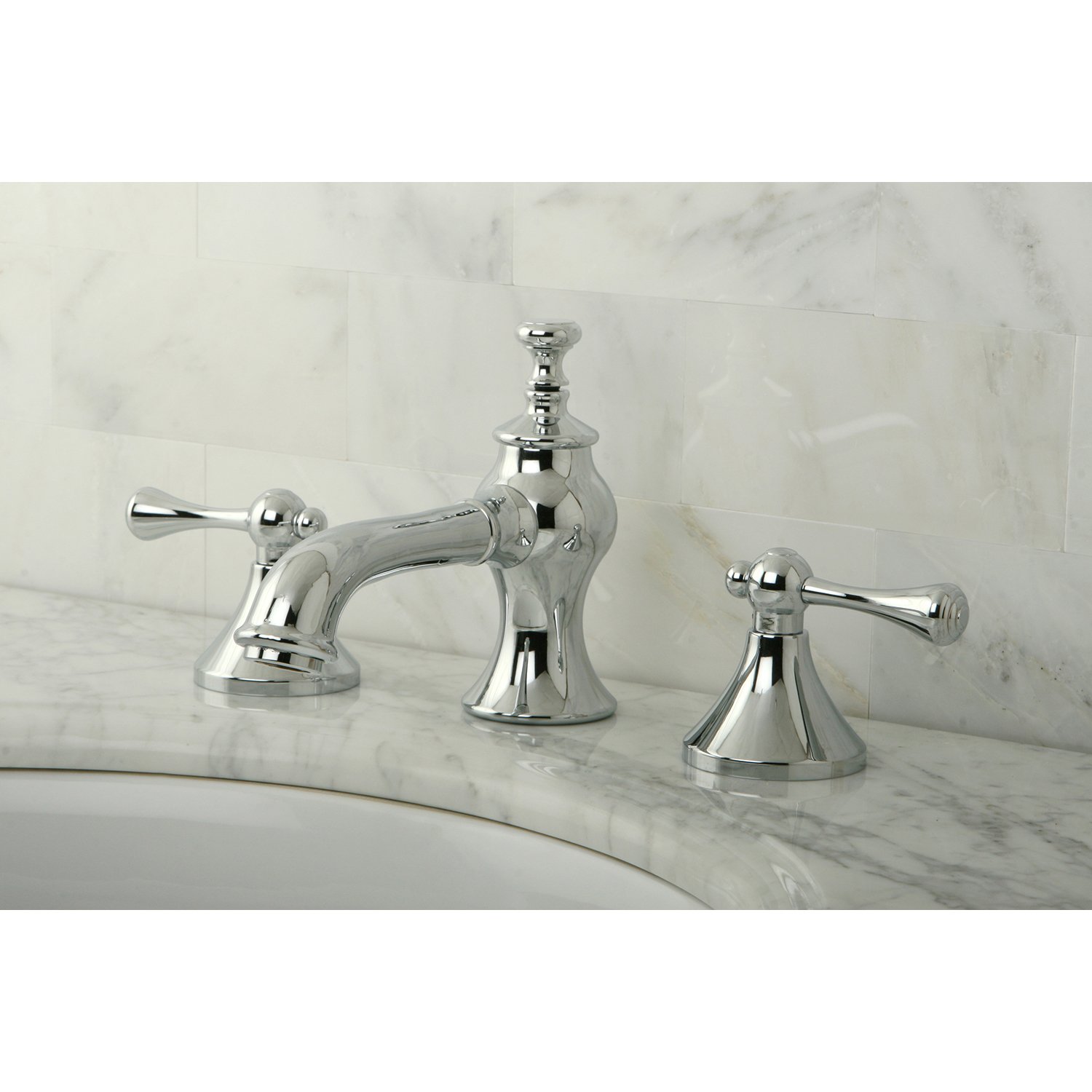 WC-Armatur Von Kingston Brass – Breiter Auslauf, Deckmontage, Poliertes Chrom
