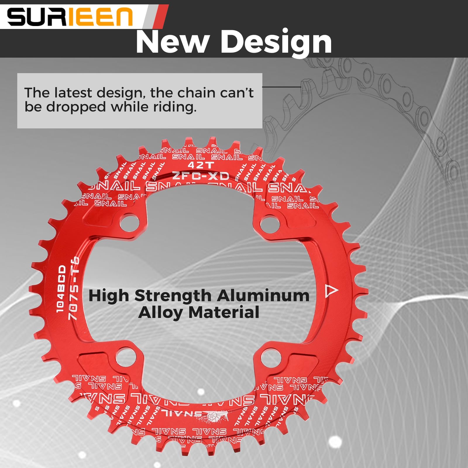 SURIEEN 42T Mountain Bike 170mm Square Crankset, Single Speed Crankset - Image 4