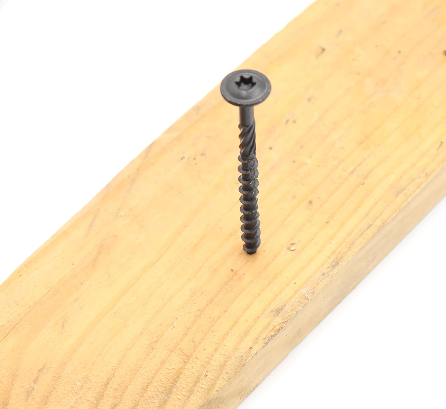 binifiMux Black Construction Lag Screws, T30 Decking Screws, #14 x 6 Inches Structural Wood Screws for Timber,Log,Landscaping Wood with 1/4" Shank Torx Bit, Pack of 50