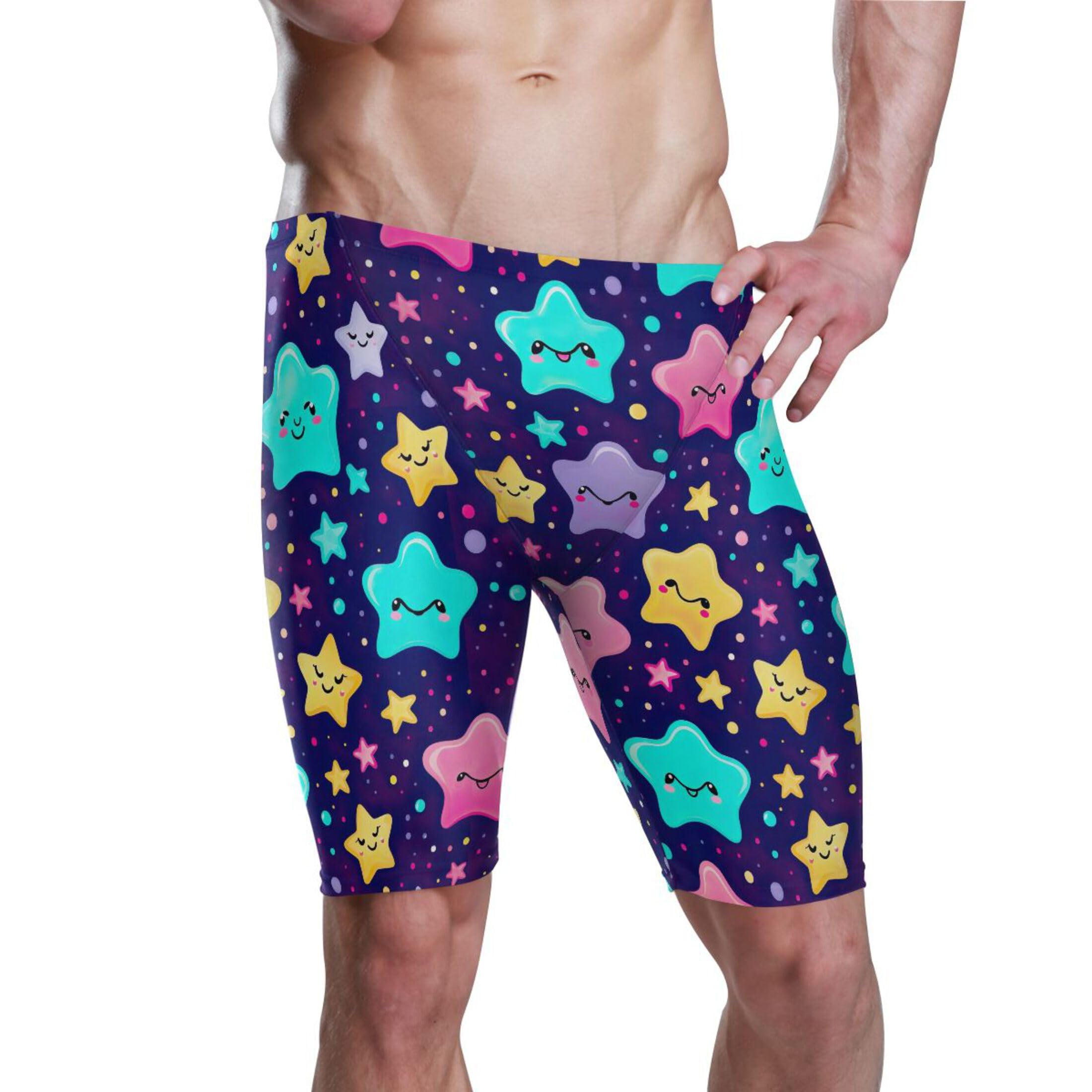 UMIRIKO Cute Star Mens Swim Jammers Swimsuit XL B0402307