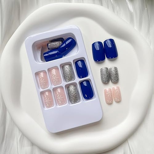 Miniatura 6 de Uñas postizas a presión de Halloween, uñas postizas cuadradas cortas rojas con diseños de fantasmas de calabaza, uñas adhesivas lindas uñas