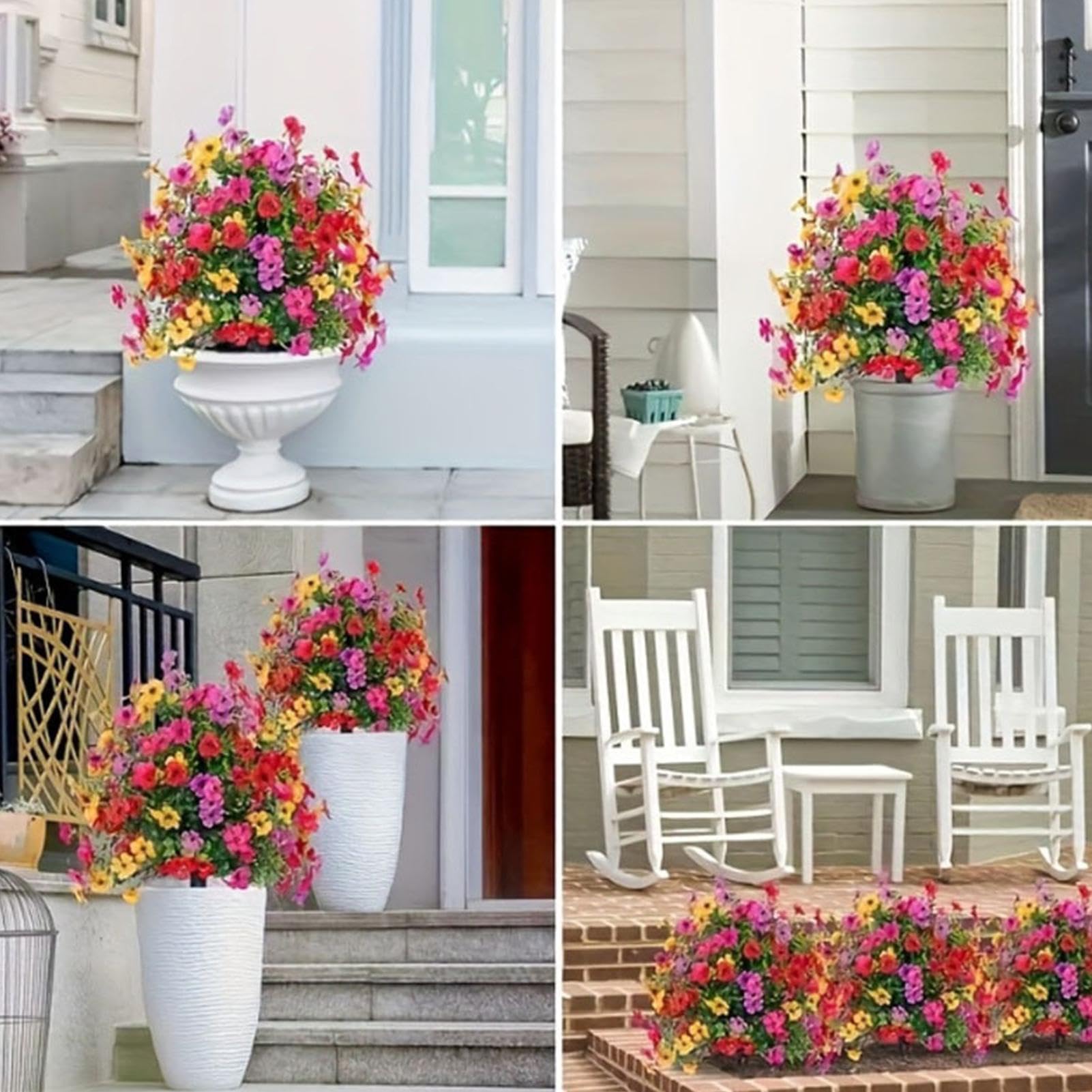 Kwiatowa Kula Topiary Realistyczna i odporna na warunki atmosferyczne | 56 cm sztuczna dekoracja ogrodowa z kwiatami petunii do Ogrodu Tarasu Wejścia na Dom Dla Właścicieli Domów