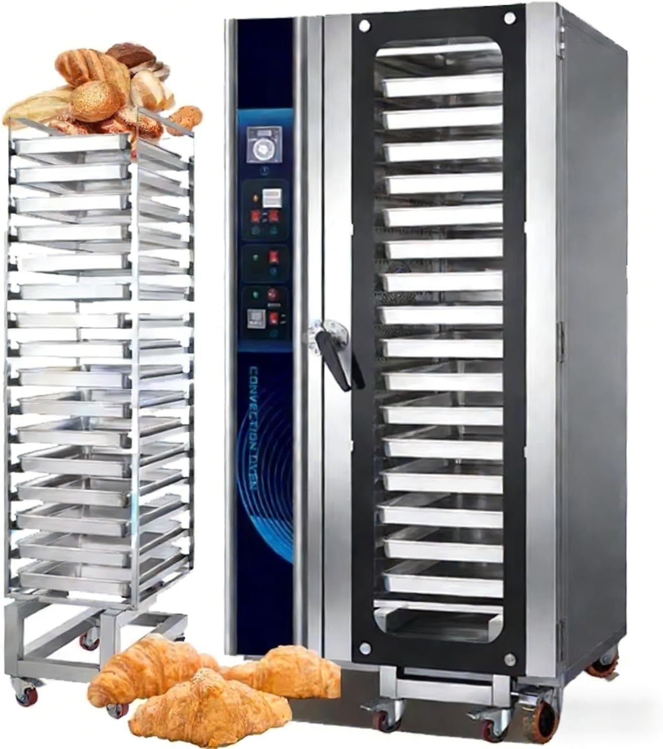 Commercial Gas Convection Oven High Power Output for Bakery & Food Service, Adjustable Thermostat & Safety Valve, Stainless Steel Full Size, for Restaurant Owners