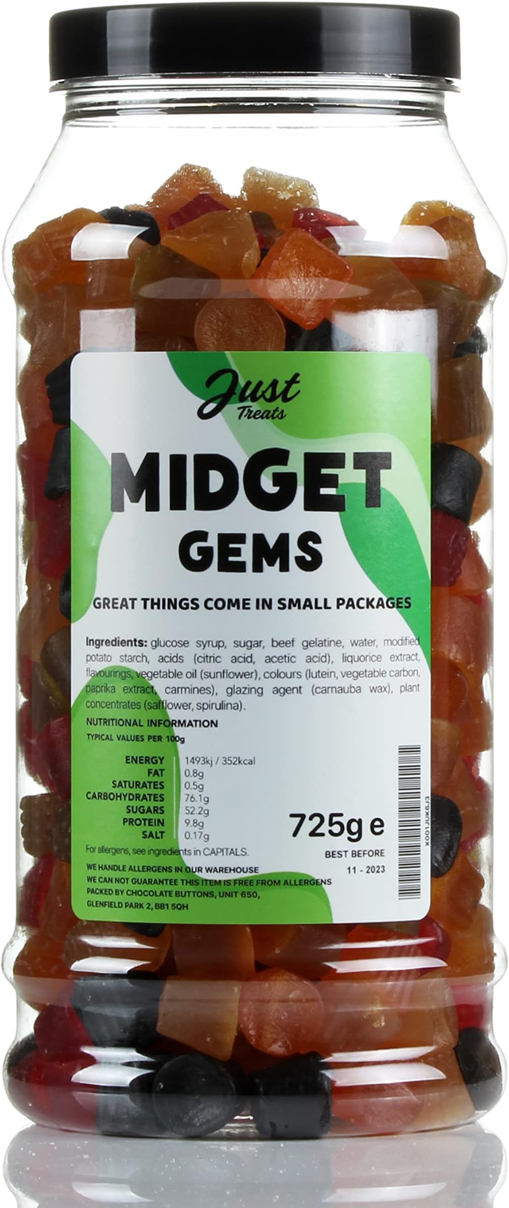 Original Lion Midget Gems Gift Jar from the A-Z Retro Sweet Shop Collection