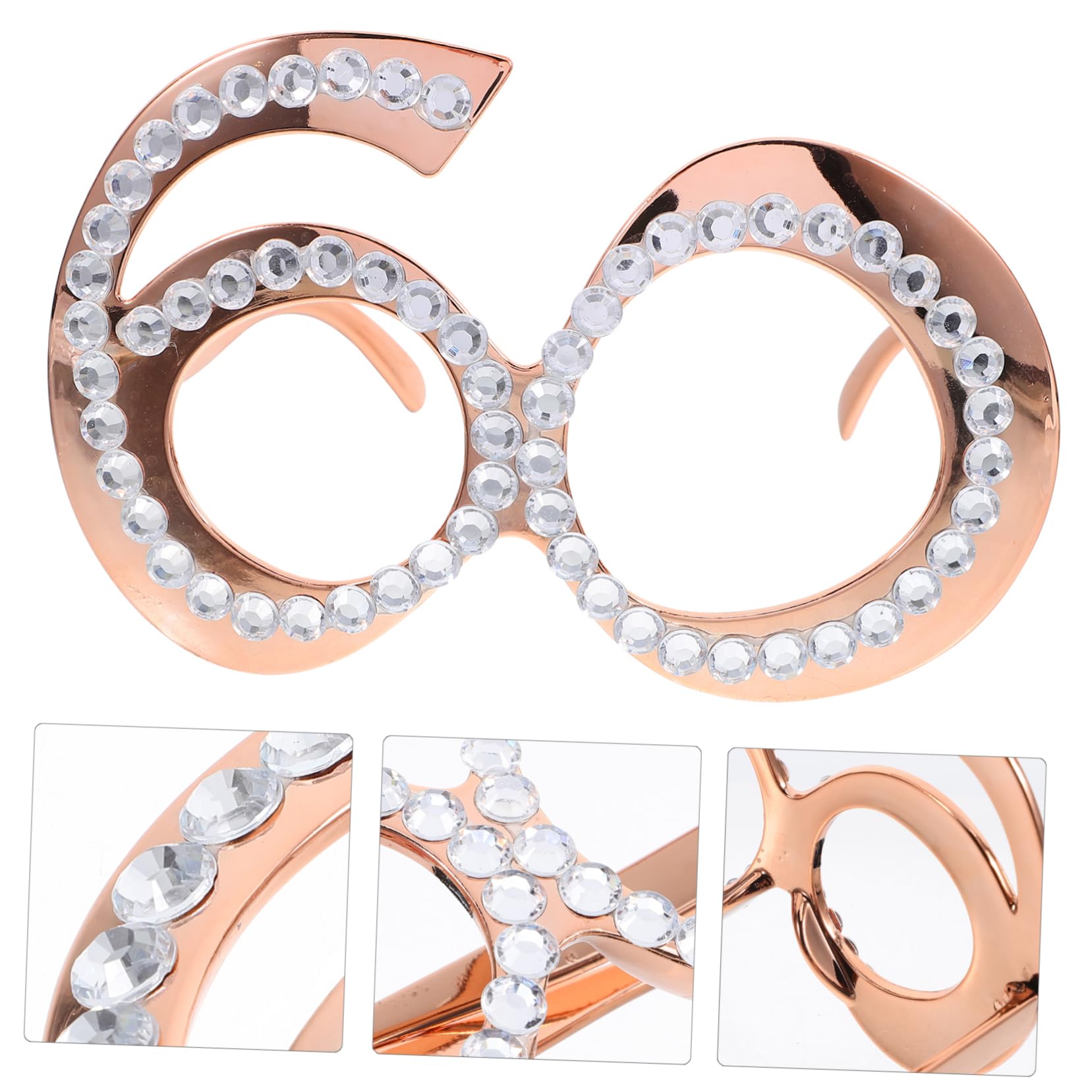 ULTECHNOVO 4 Paia oggetti di scena per feste Occhiali di 60 anni guidato harry accessori per feste occhiali compleanno numero compleanno occhiali bicchieri decorativi per feste plastica